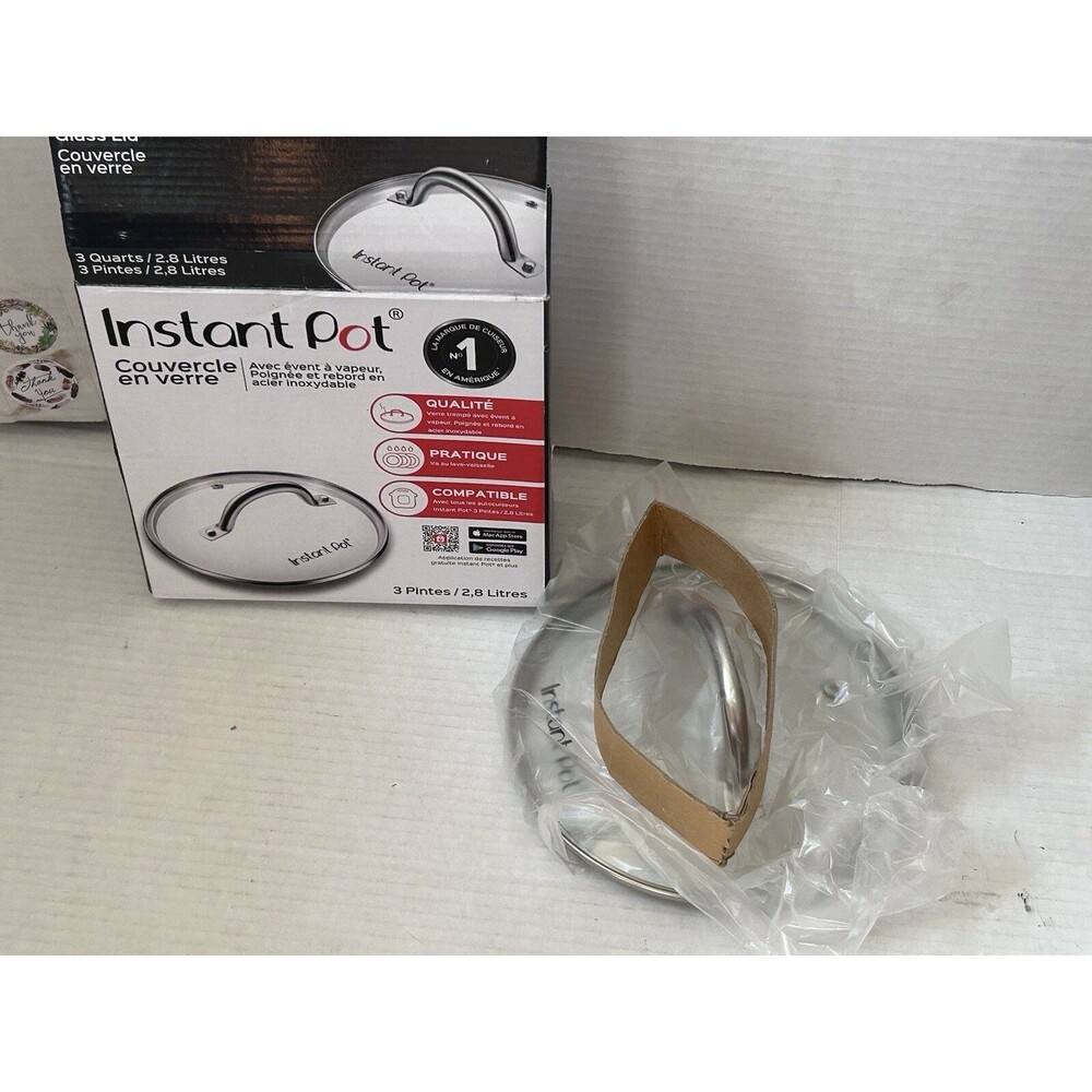 Instant Pot Glass Lid Stream Vent Stainless Steel Rim - Picture 15 of 15
